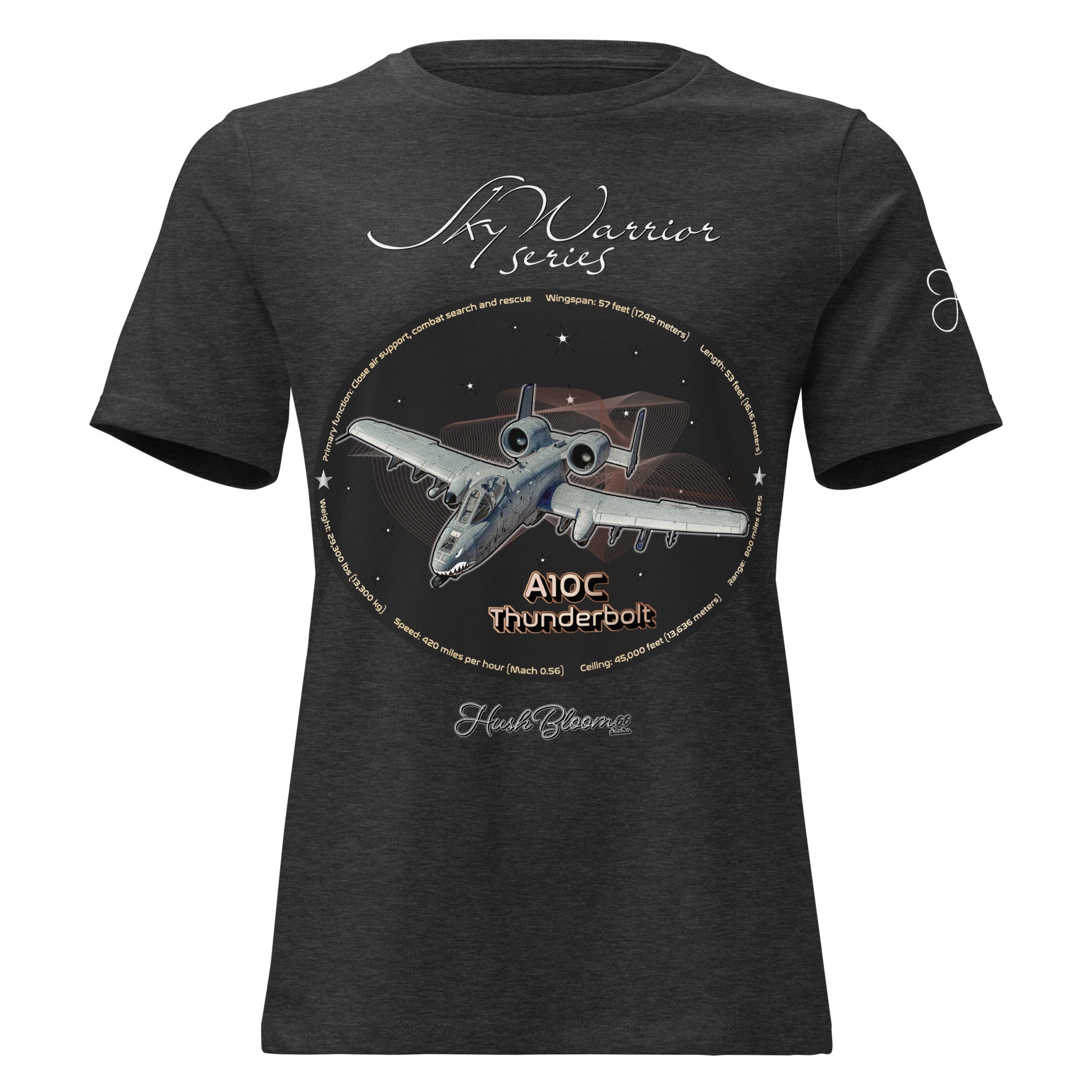 Dark Grey Heather - A10C Thunderbolt Women's Relaxed T-Shirt