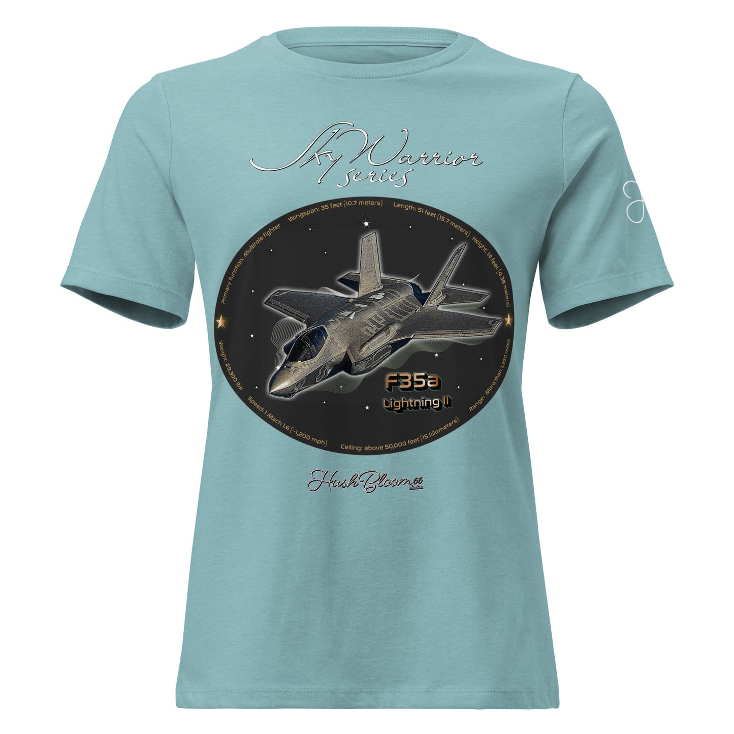 Heather Blue Lagoon - F35A Lightning Women's Relaxed T-Shirt