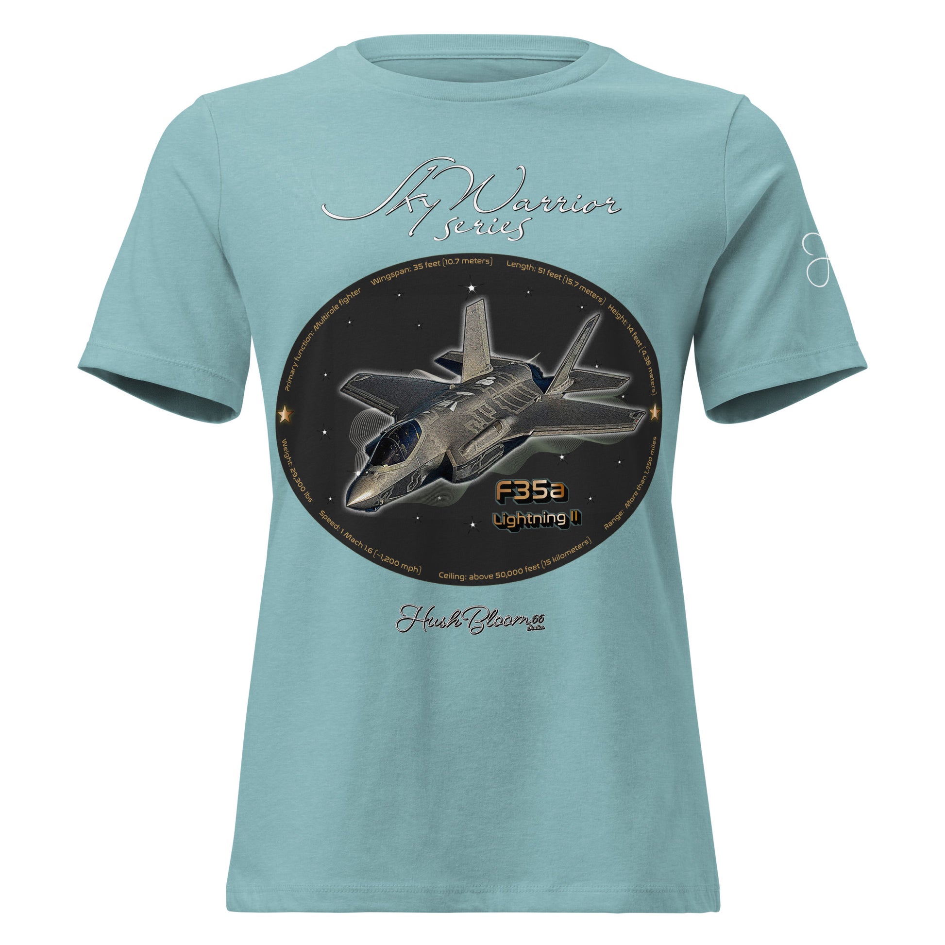 Heather Blue Lagoon - F35A Lightning Women's Relaxed T-Shirt