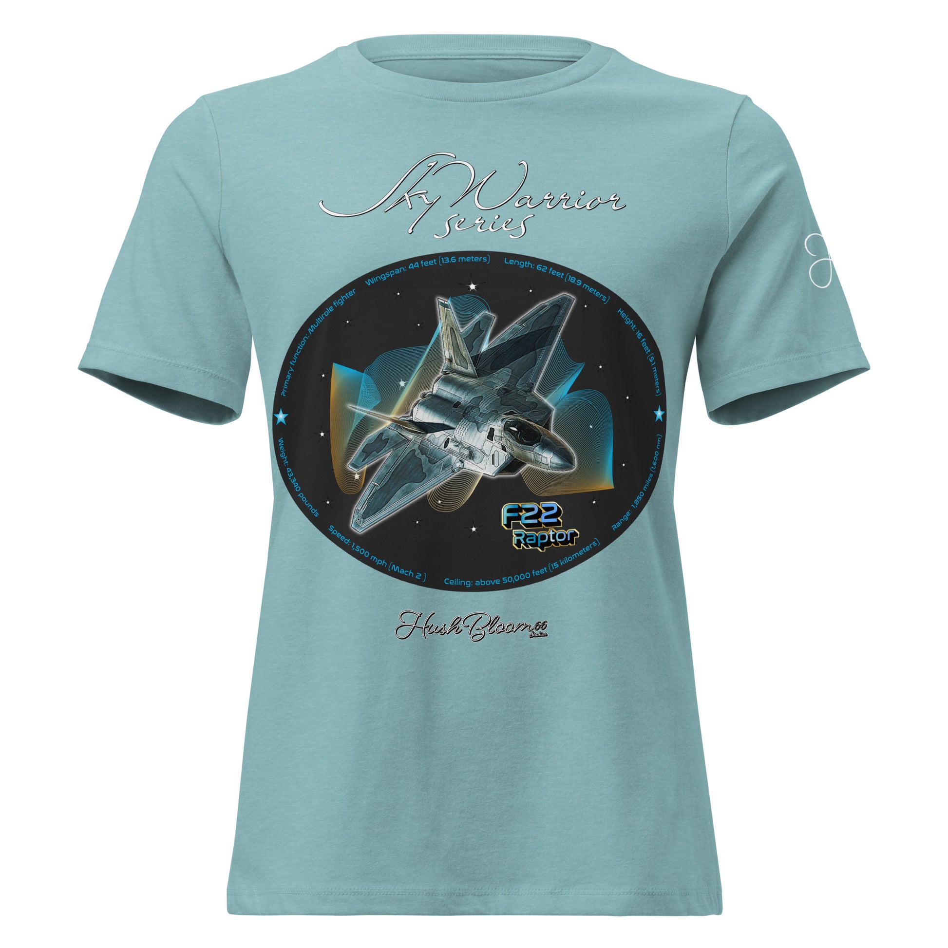 Heather Blue Lagoon - F22 Raptor Women's Relaxed T-Shirt