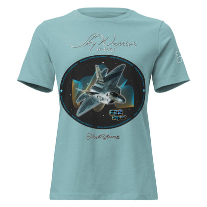Heather Blue Lagoon - F22 Raptor Women's Relaxed T-Shirt