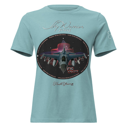 Heather Blue Lagoon - F16 Falcon Women's Relaxed T-Shirt