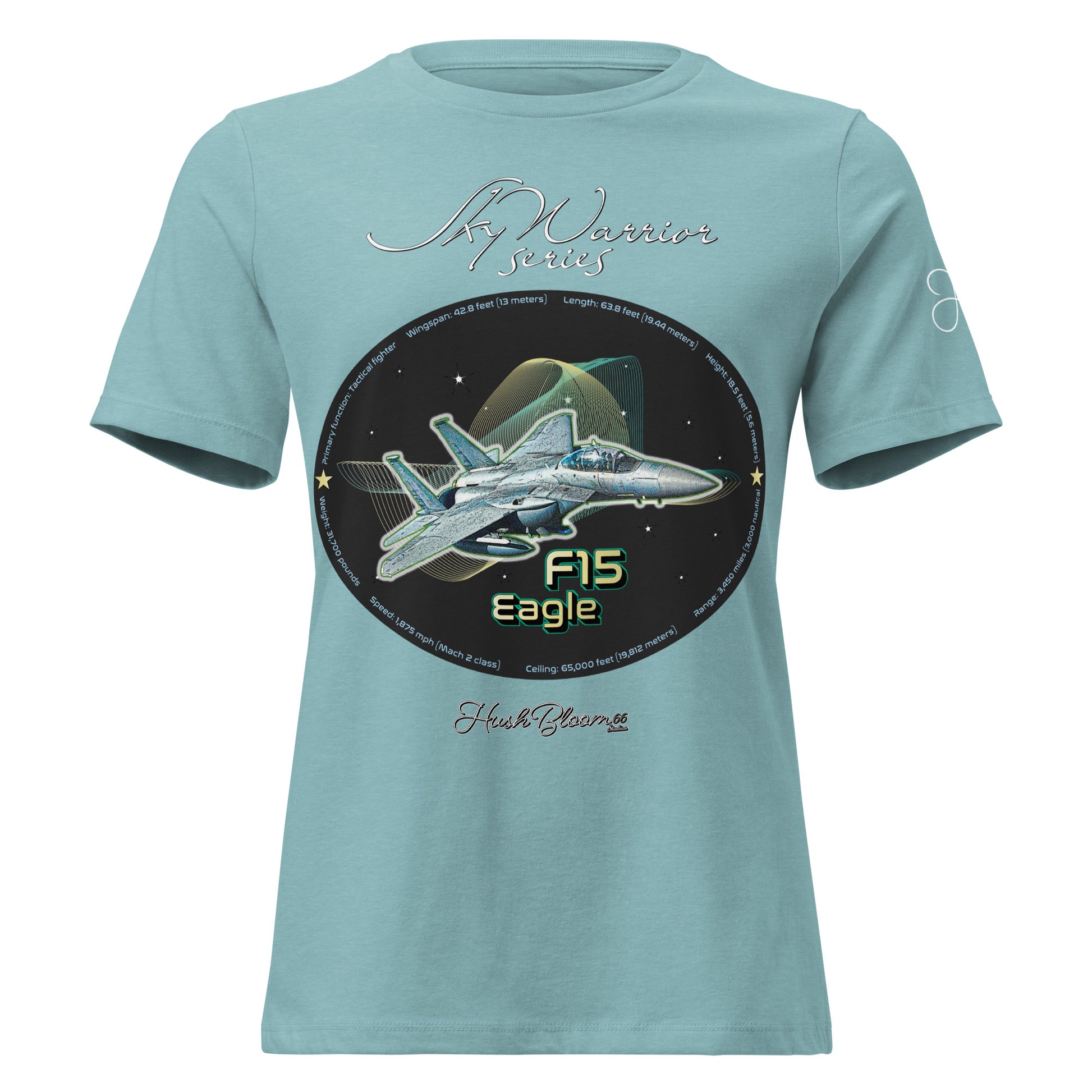 Heather Blue Lagoon - F15 Eagle Women's Relaxed T-Shirt