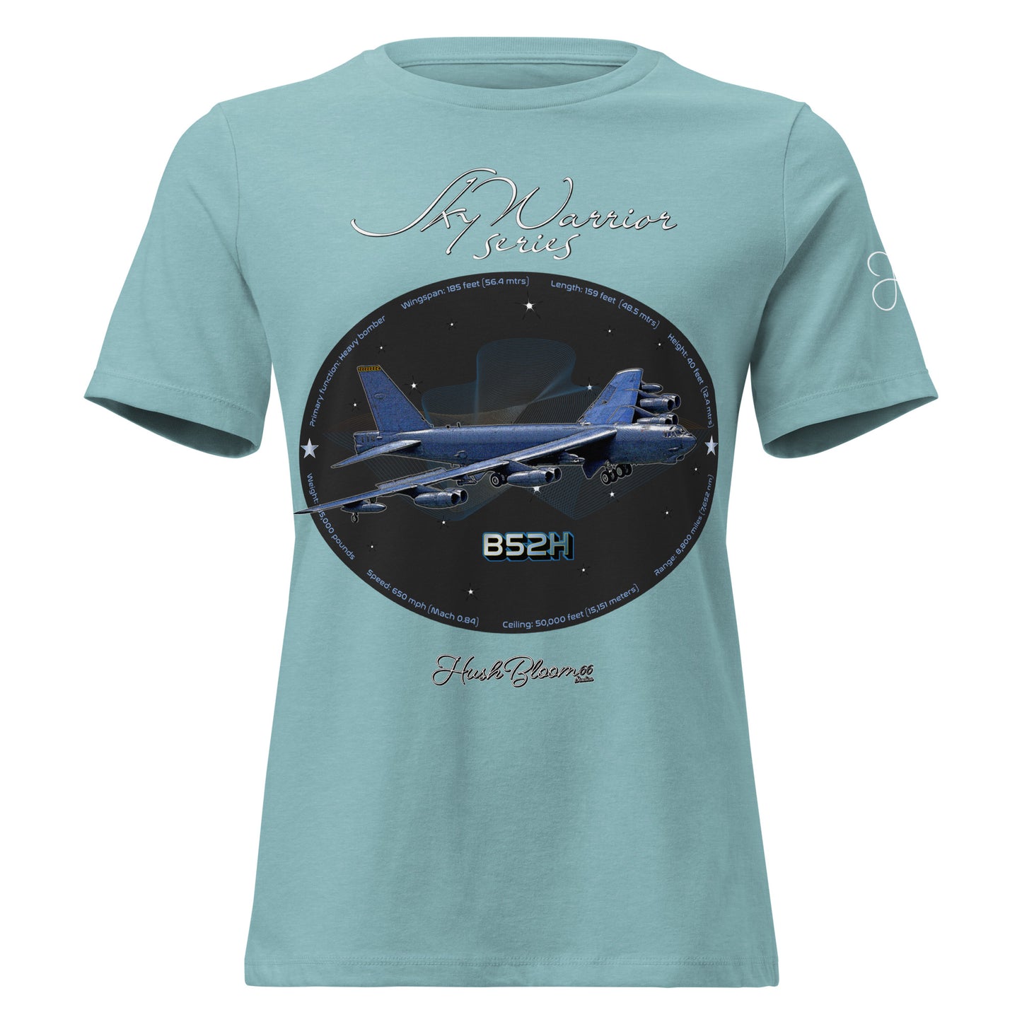 Heather Blue Lagoon - B52H Stratofortress Women's Relaxed T-Shirt