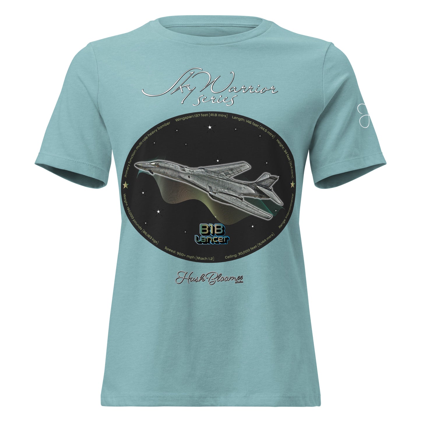 Heather Blue Lagoon - B1B Lancer Women's Relaxed T-Shirt