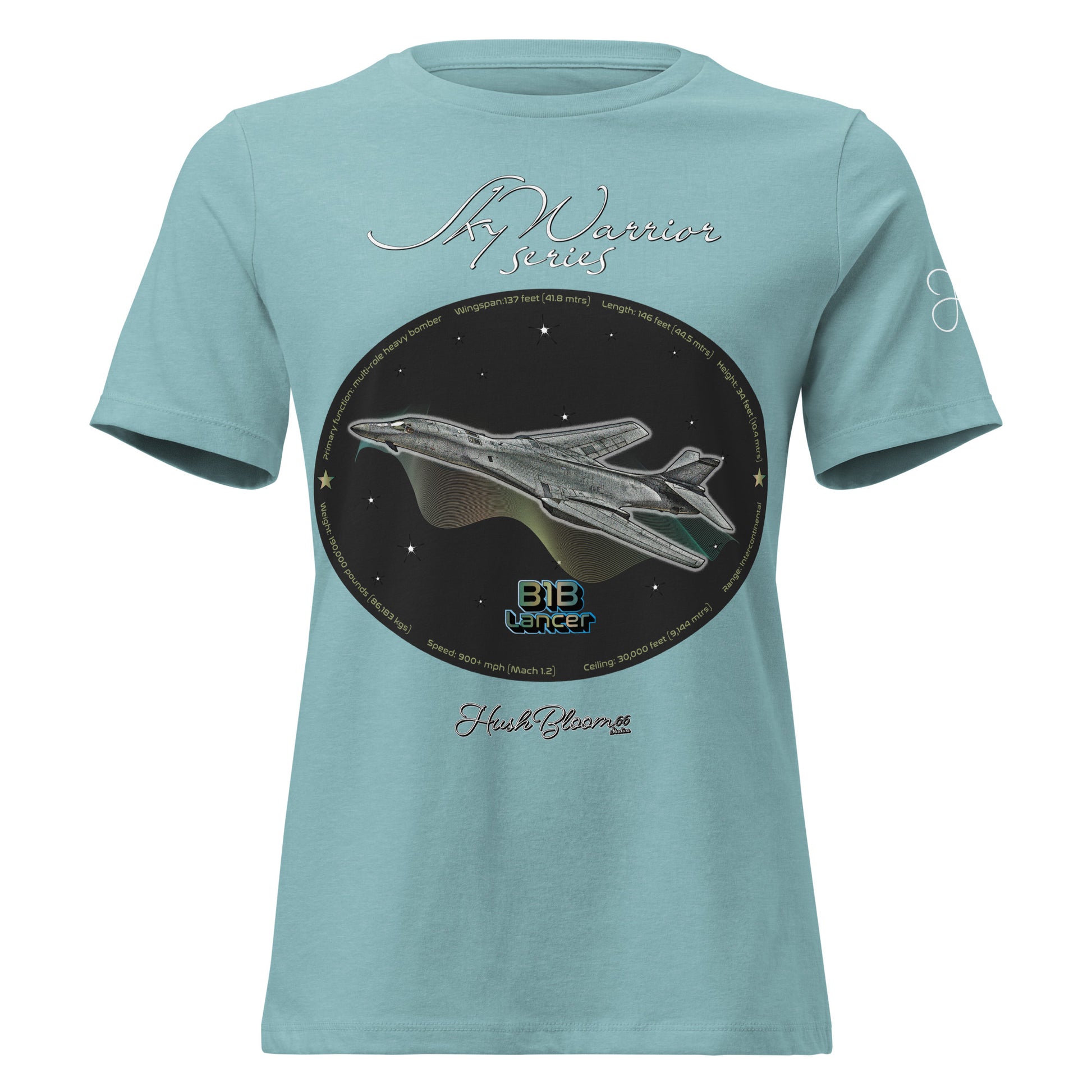 Heather Blue Lagoon - B1B Lancer Women's Relaxed T-Shirt