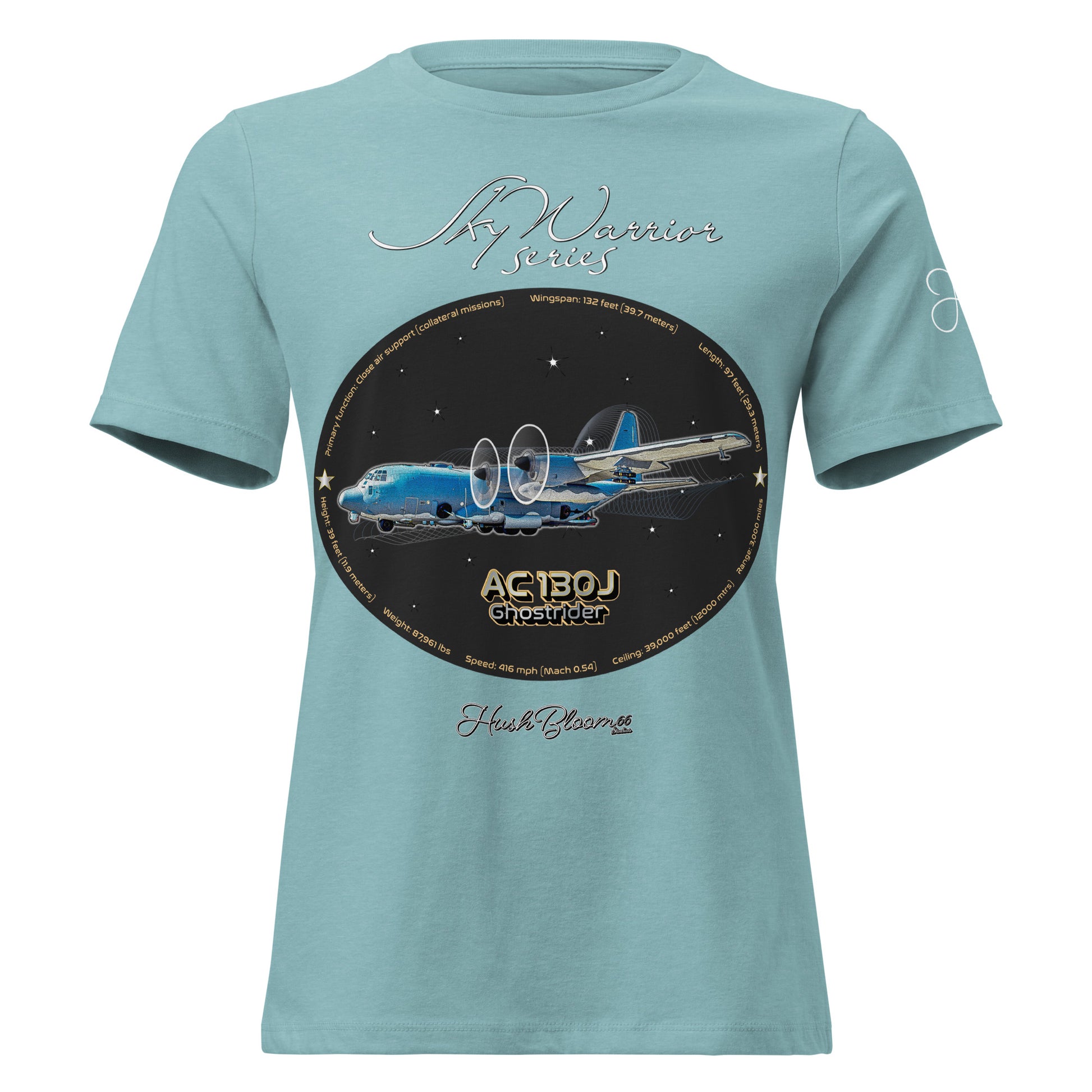 Heather Blue Lagoon - AC130J Ghostrider Women's Relaxed T-Shirt