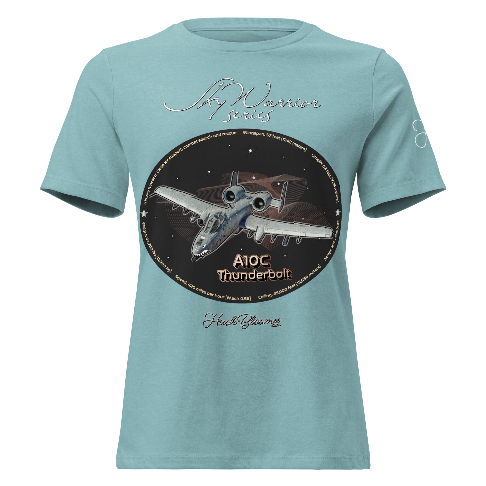 Heather Blue Lagoon - A10C Thunderbolt Women's Relaxed T-Shirt
