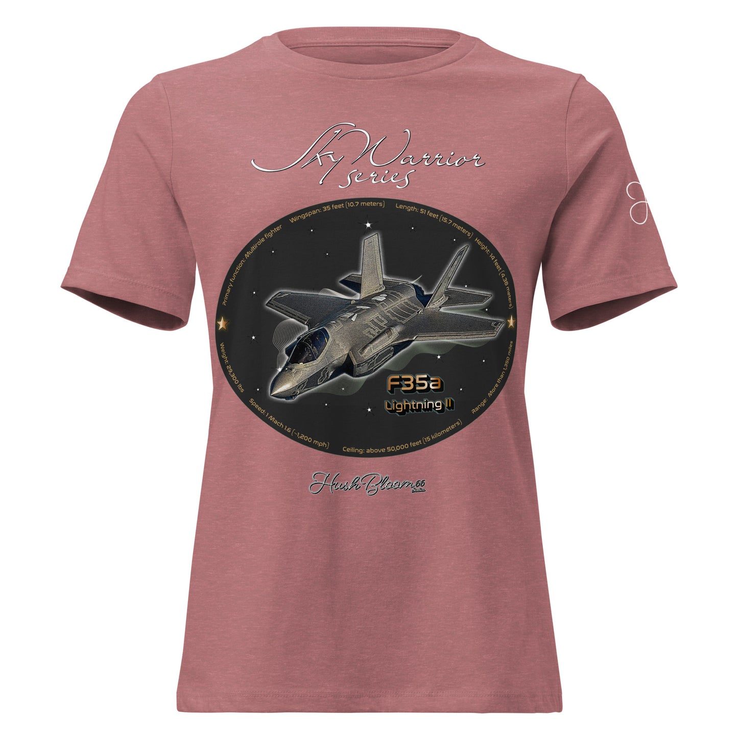 Heather Mauve - F35A Lightning Women's Relaxed T-Shirt