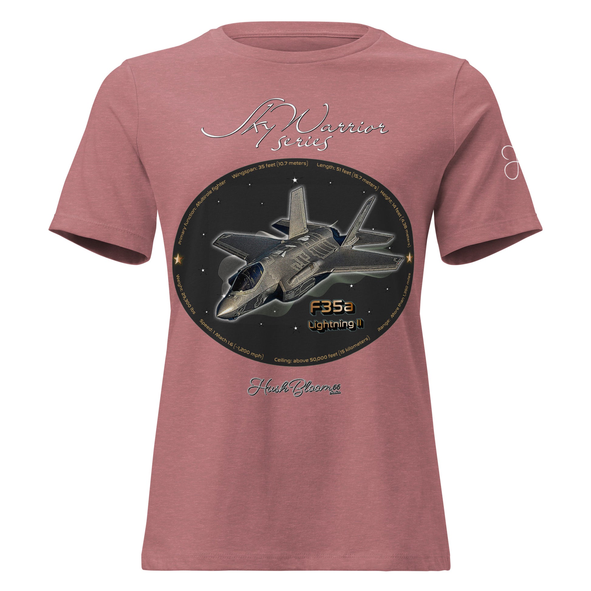 Heather Mauve - F35A Lightning Women's Relaxed T-Shirt