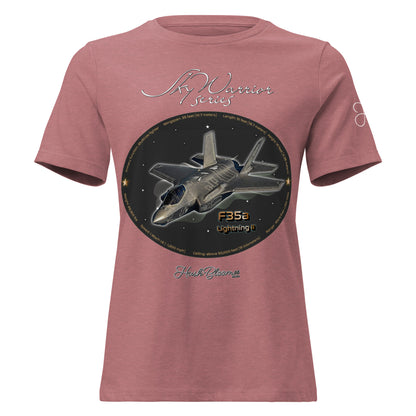 Heather Mauve - F35A Lightning Women's Relaxed T-Shirt