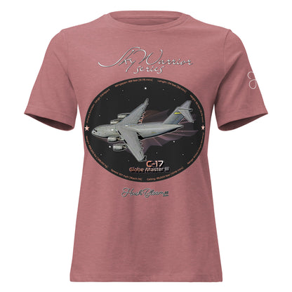 Heather Mauve - C17 Globe Master III Women's Relaxed T-Shirt