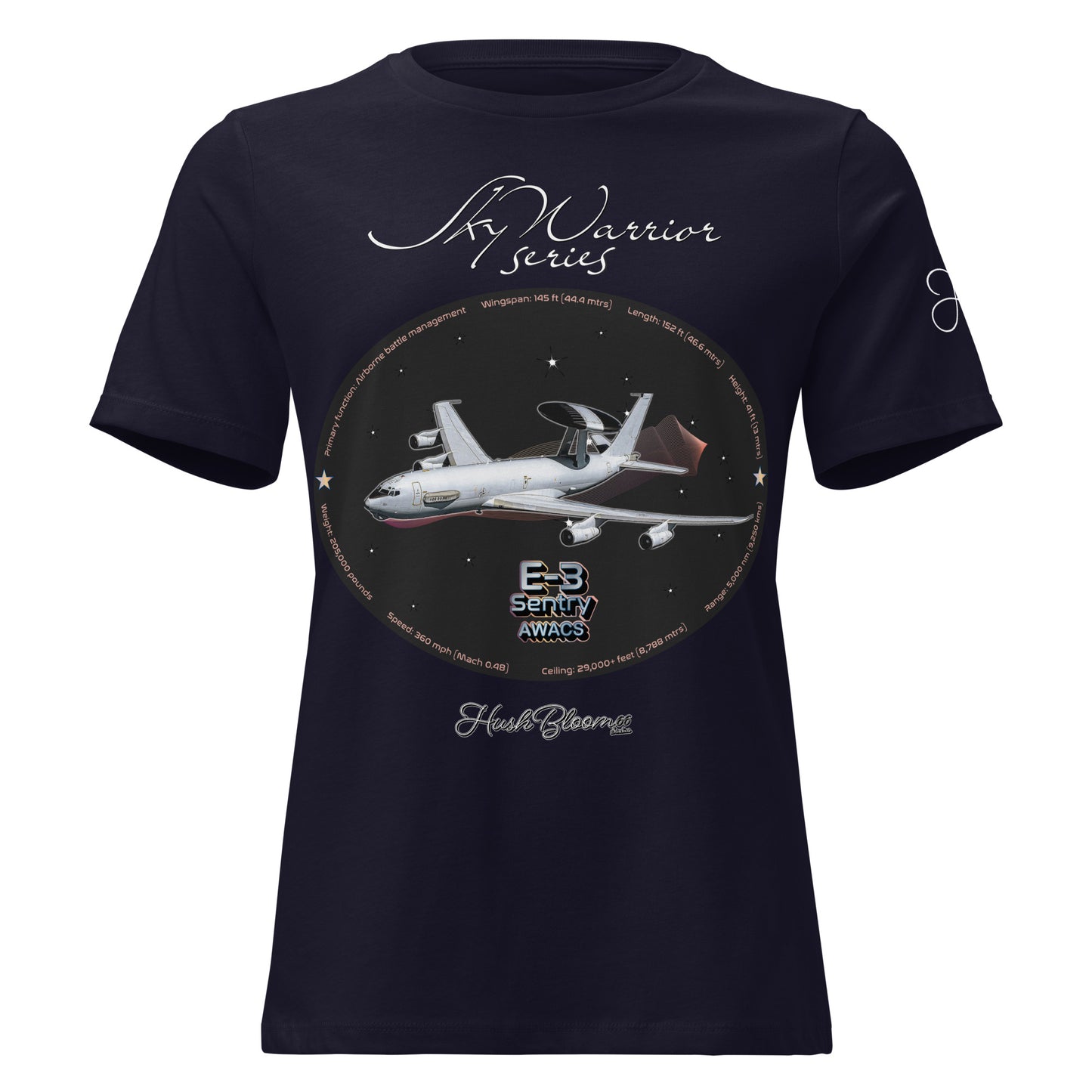 Navy - E3 Sentry Women's Relaxed T-Shirt