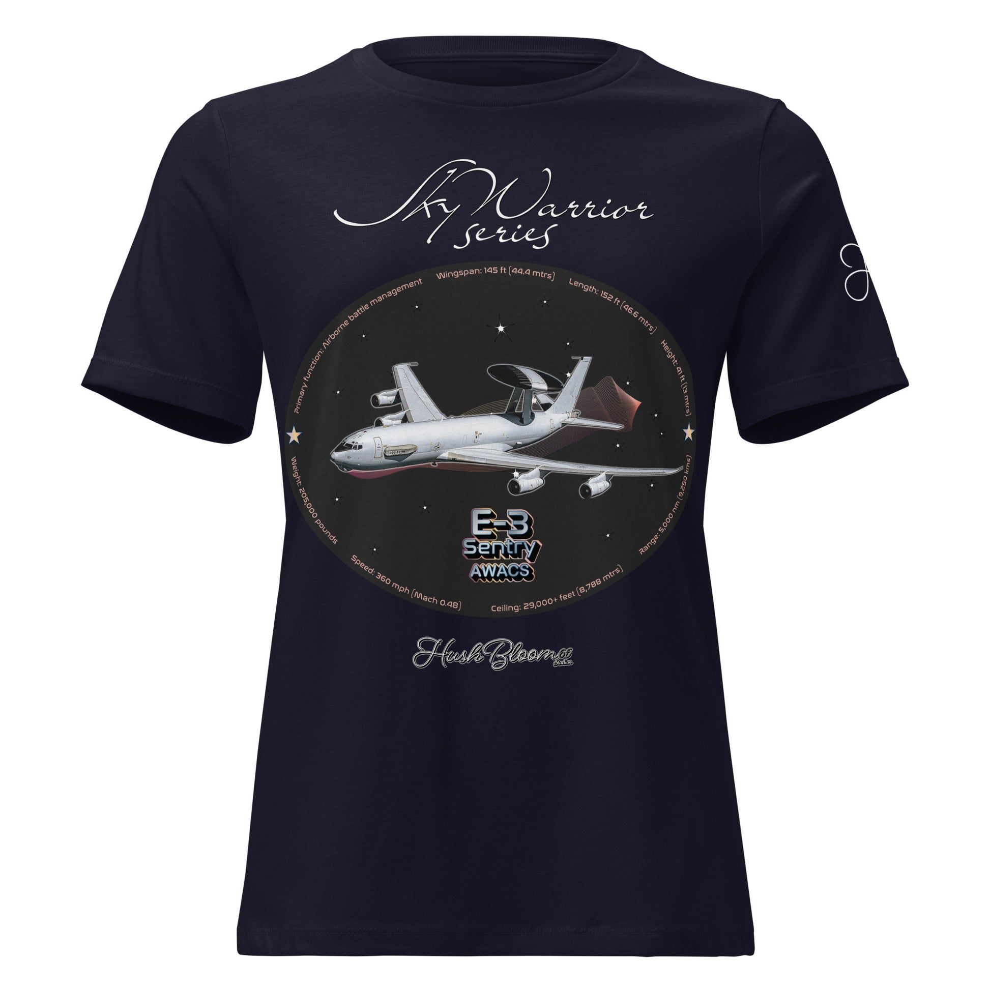 Navy - E3 Sentry Women's Relaxed T-Shirt