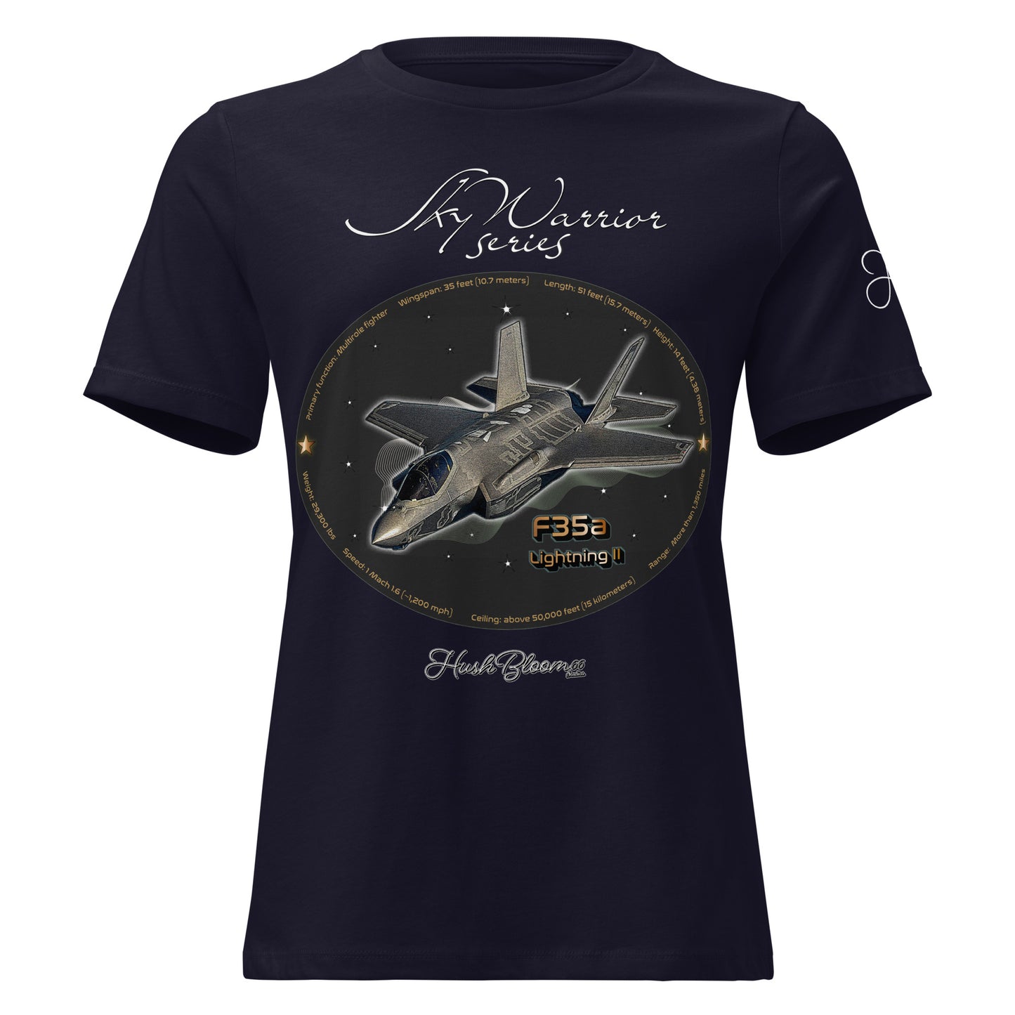 Navy - F35A Lightning Women's Relaxed T-Shirt