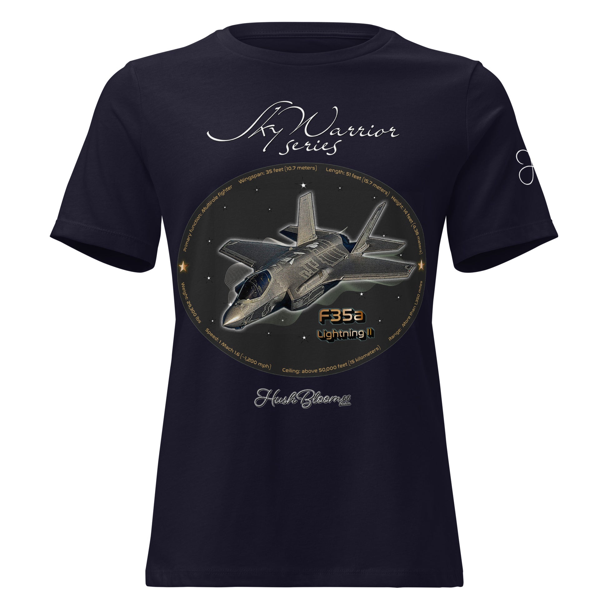 Navy - F35A Lightning Women's Relaxed T-Shirt