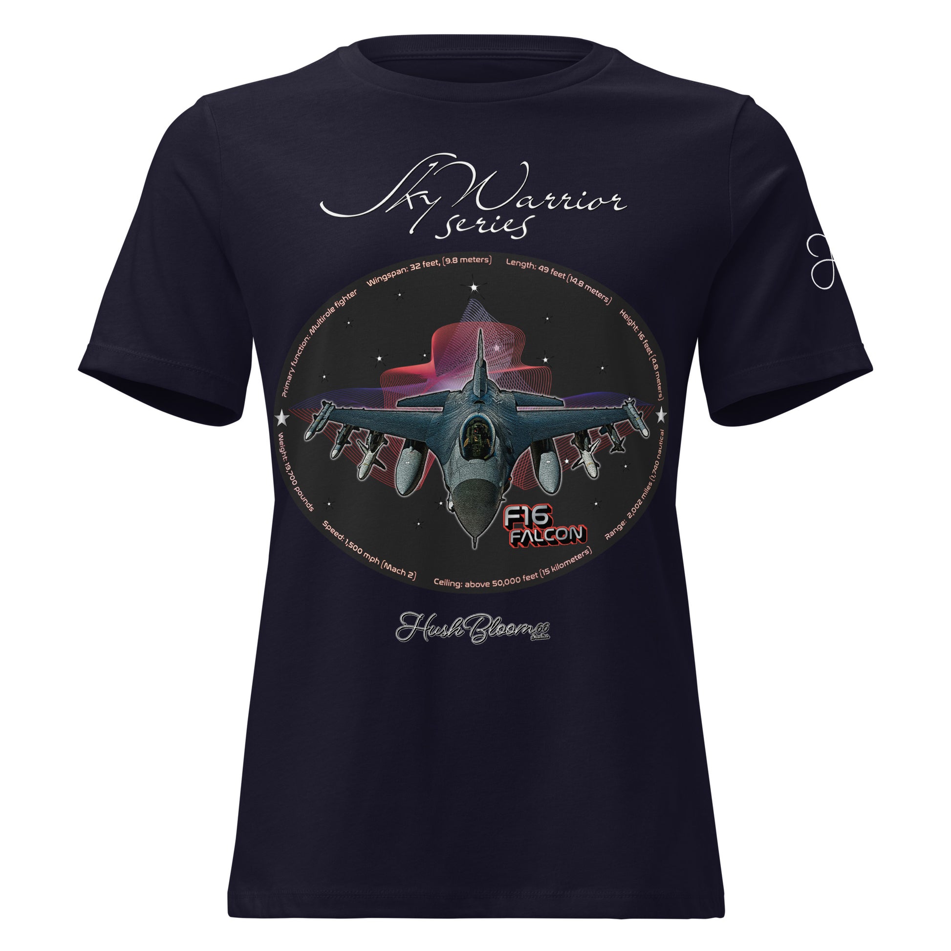 Navy - F16 Falcon Women's Relaxed T-Shirt
