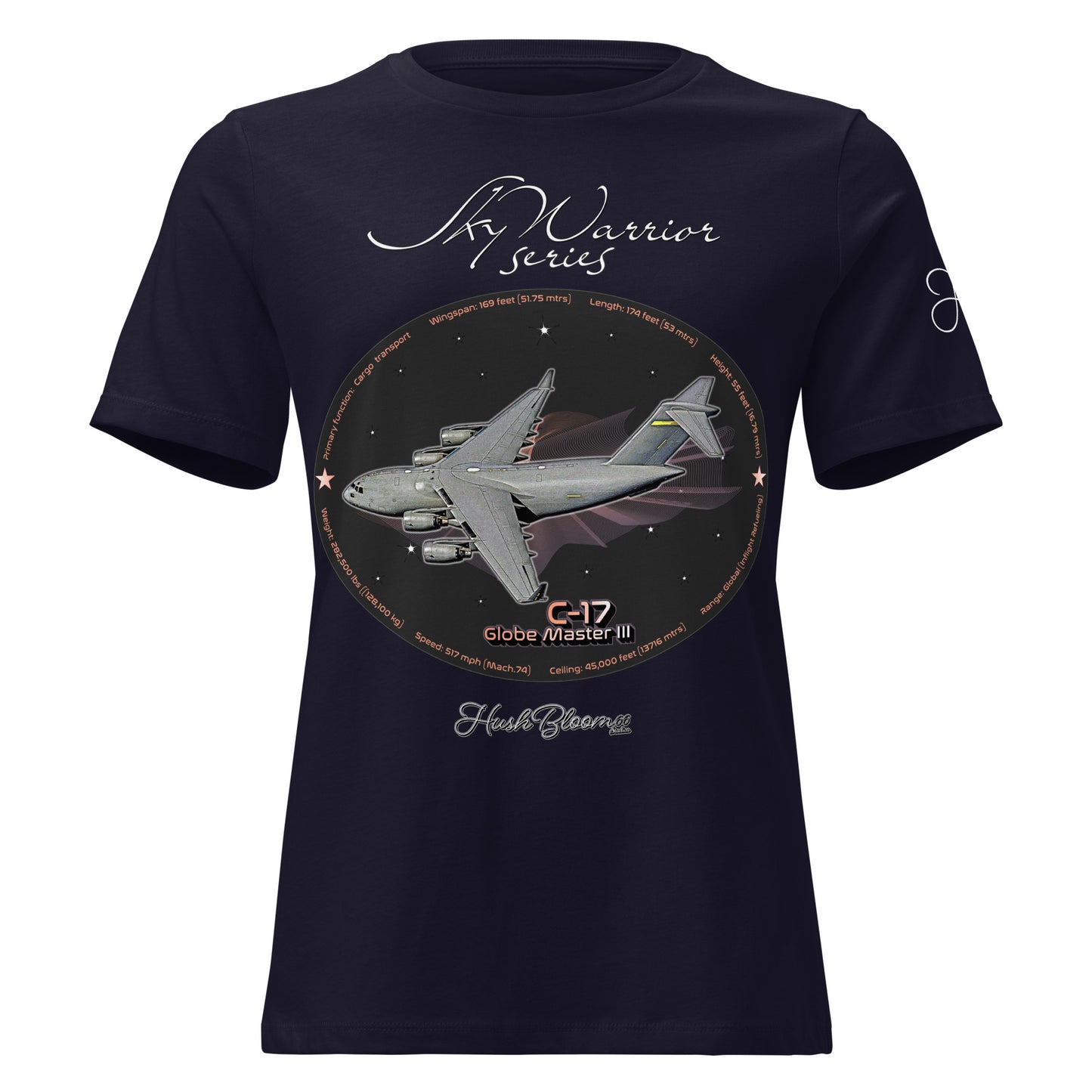 Navy - C17 Globe Master III Women's Relaxed T-Shirt