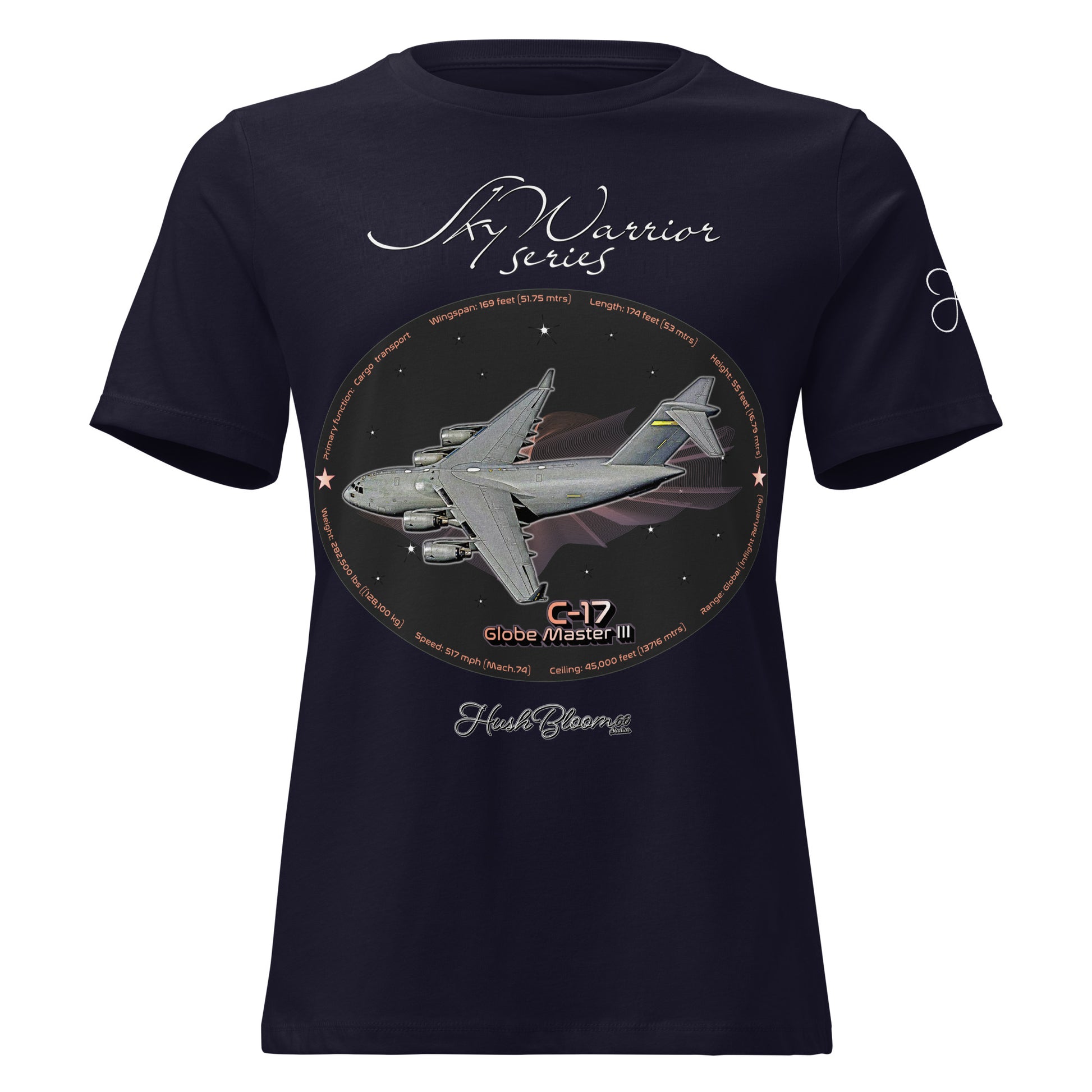 Navy - C17 Globe Master III Women's Relaxed T-Shirt