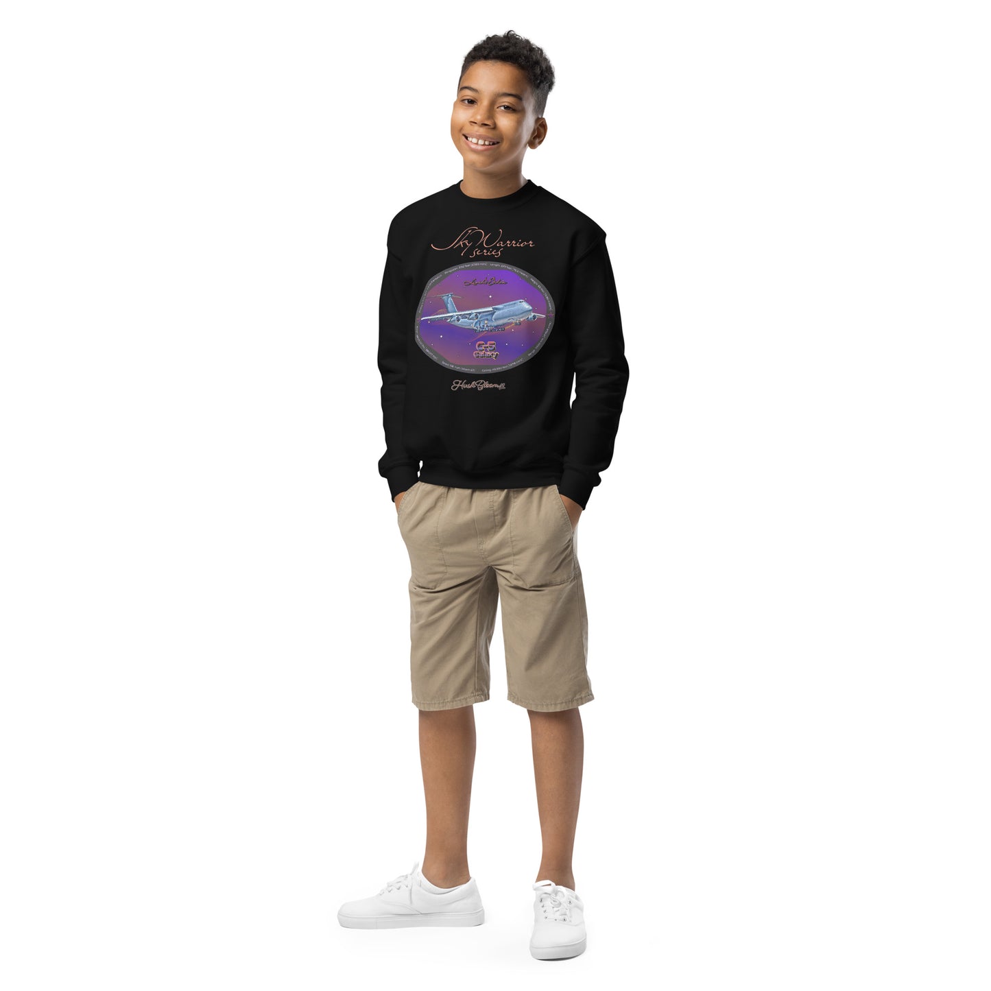 Black - C5 Galaxy (Limited Edition) Youth crewneck sweatshirt