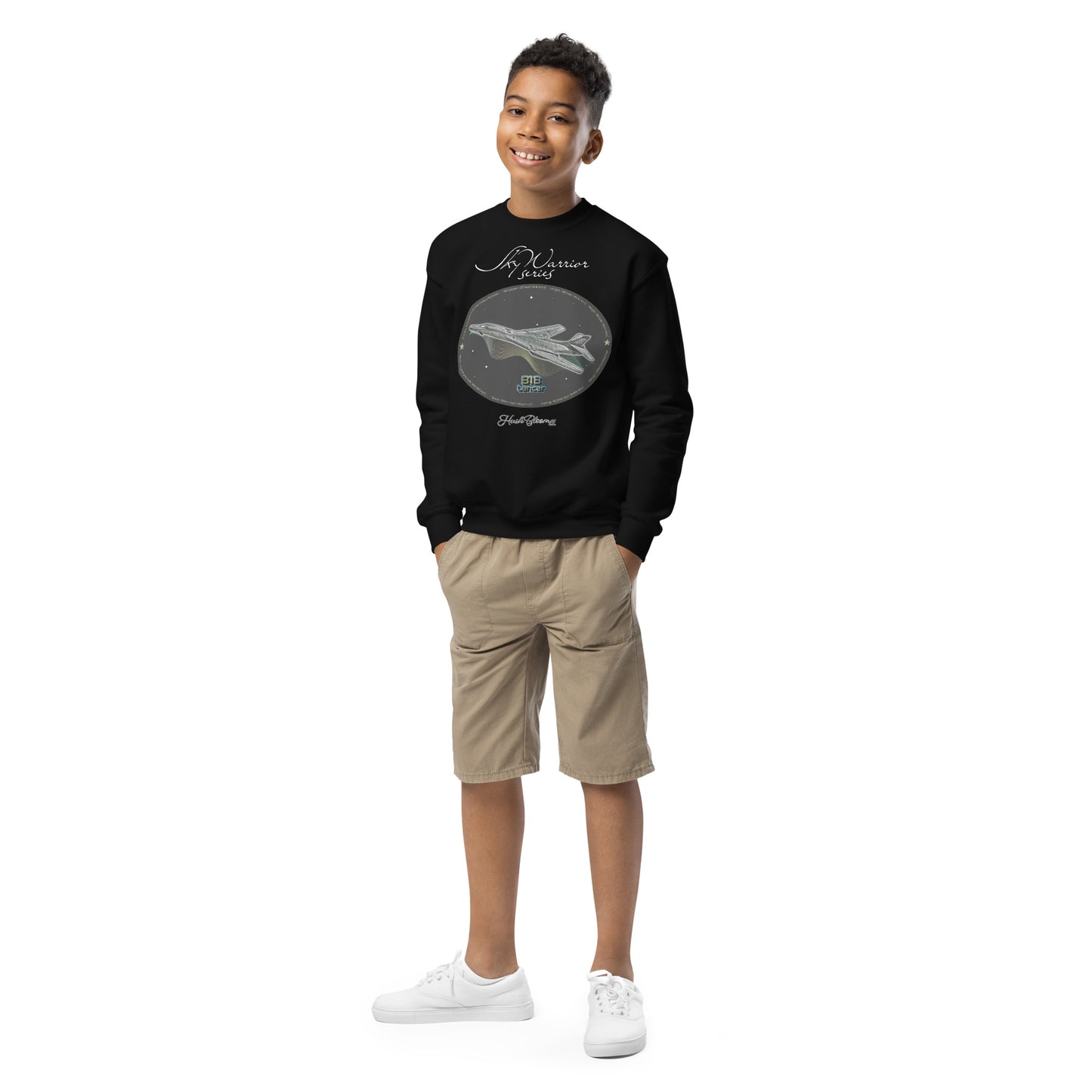Black - B1B Lancer Youth crewneck sweatshirt
