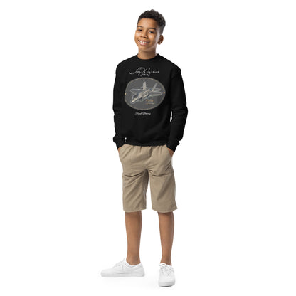 Black - F35A Lightning Youth crewneck sweatshirt