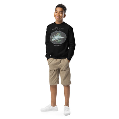 Black - F15 Eagle Youth crewneck sweatshirt