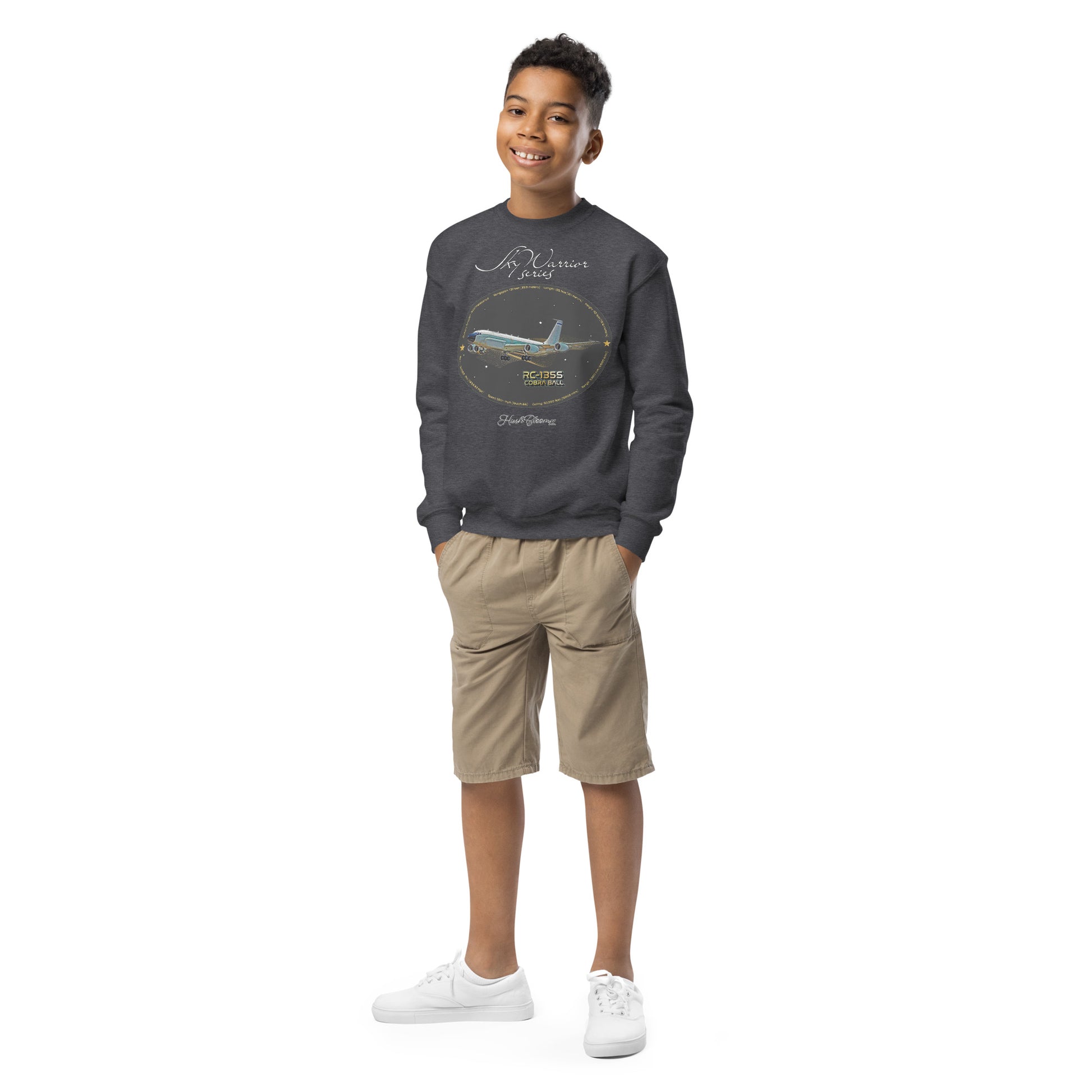 Dark Heather - RC135S Cobraball Youth crewneck sweatshirt