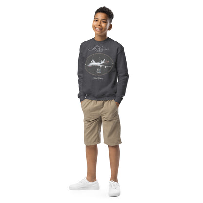 Dark Heather - E3 Sentry AWACS Youth crewneck sweatshirt
