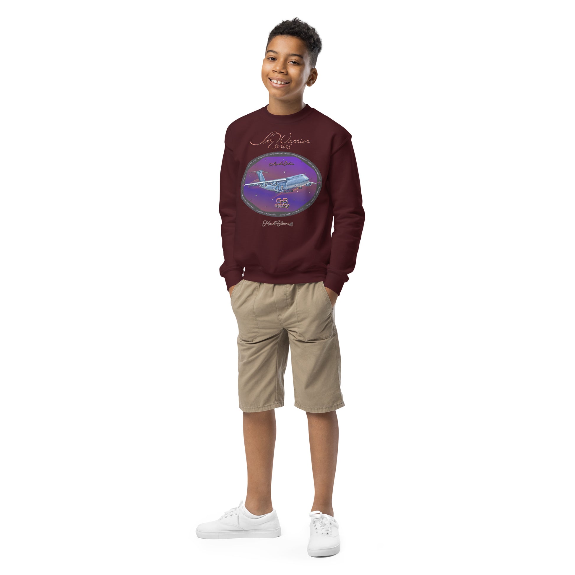 Maroon - C5 Galaxy (Limited Edition) Youth crewneck sweatshirt