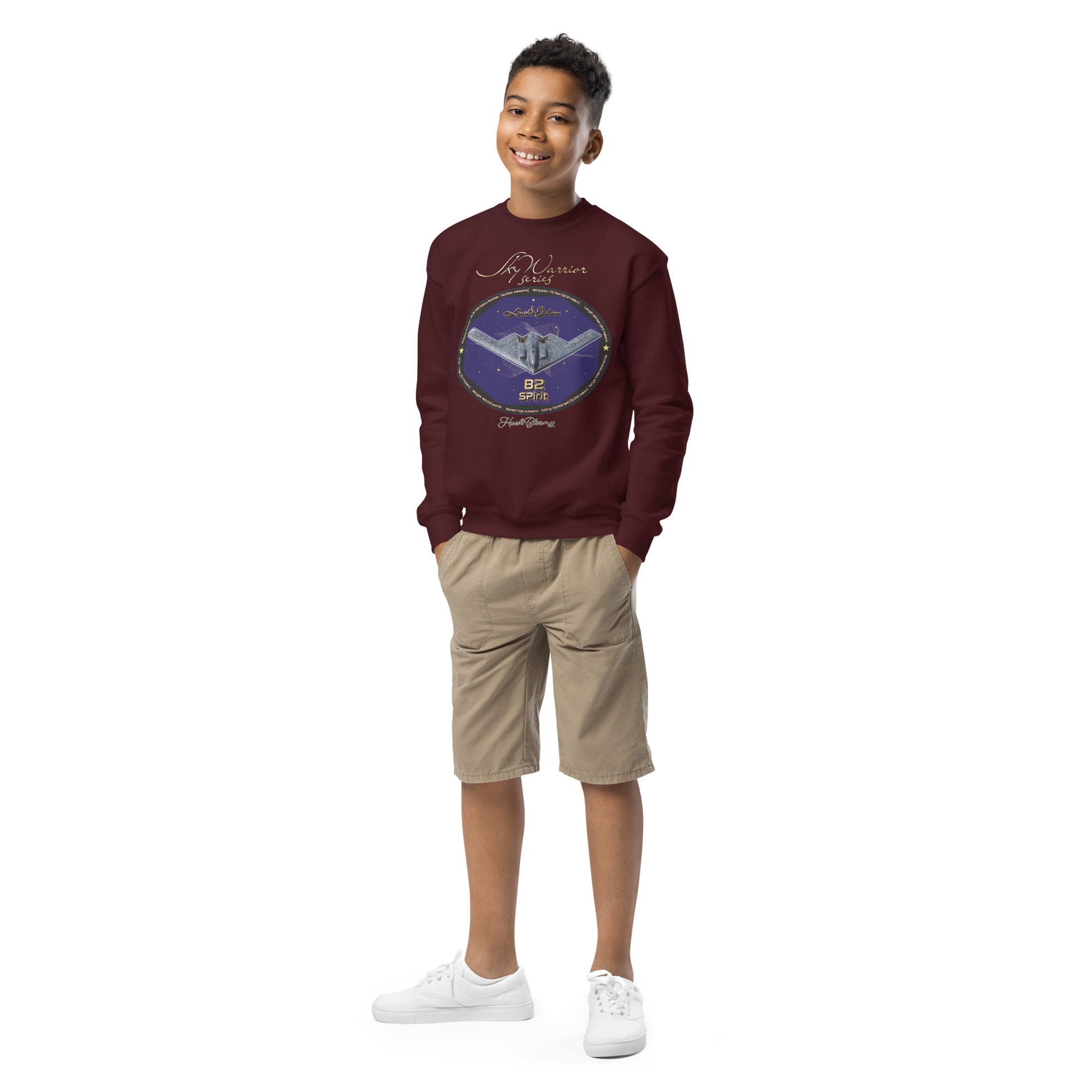 Maroon - B2 Spirit (Limited Edition) Youth crewneck sweatshirt