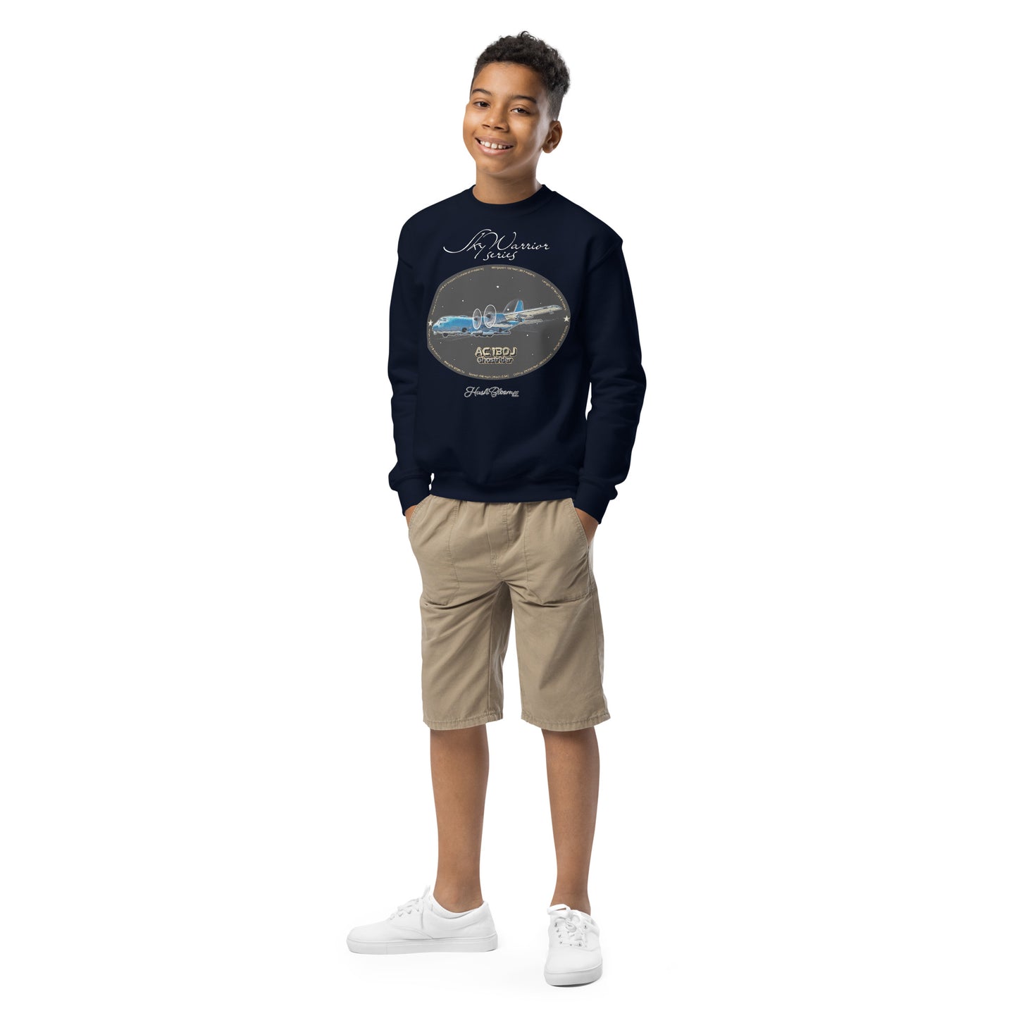 Navy - AC130J Ghostrider Youth crewneck sweatshirt