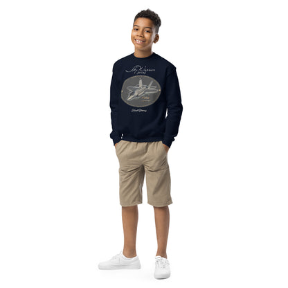 Navy - F35A Lightning Youth crewneck sweatshirt