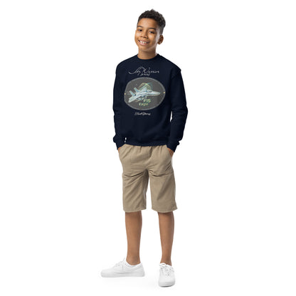 Navy - F15 Eagle Youth crewneck sweatshirt