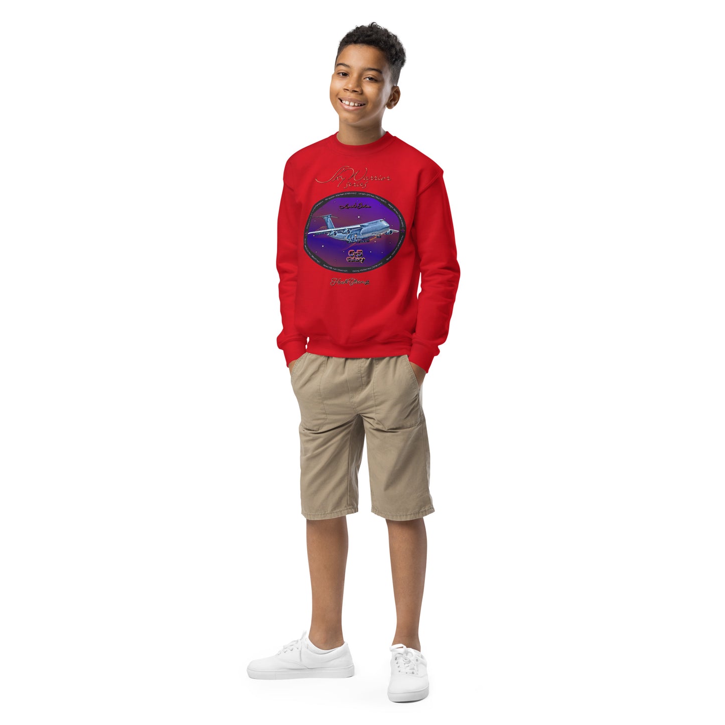 Red - C5 Galaxy (Limited Edition) Youth crewneck sweatshirt