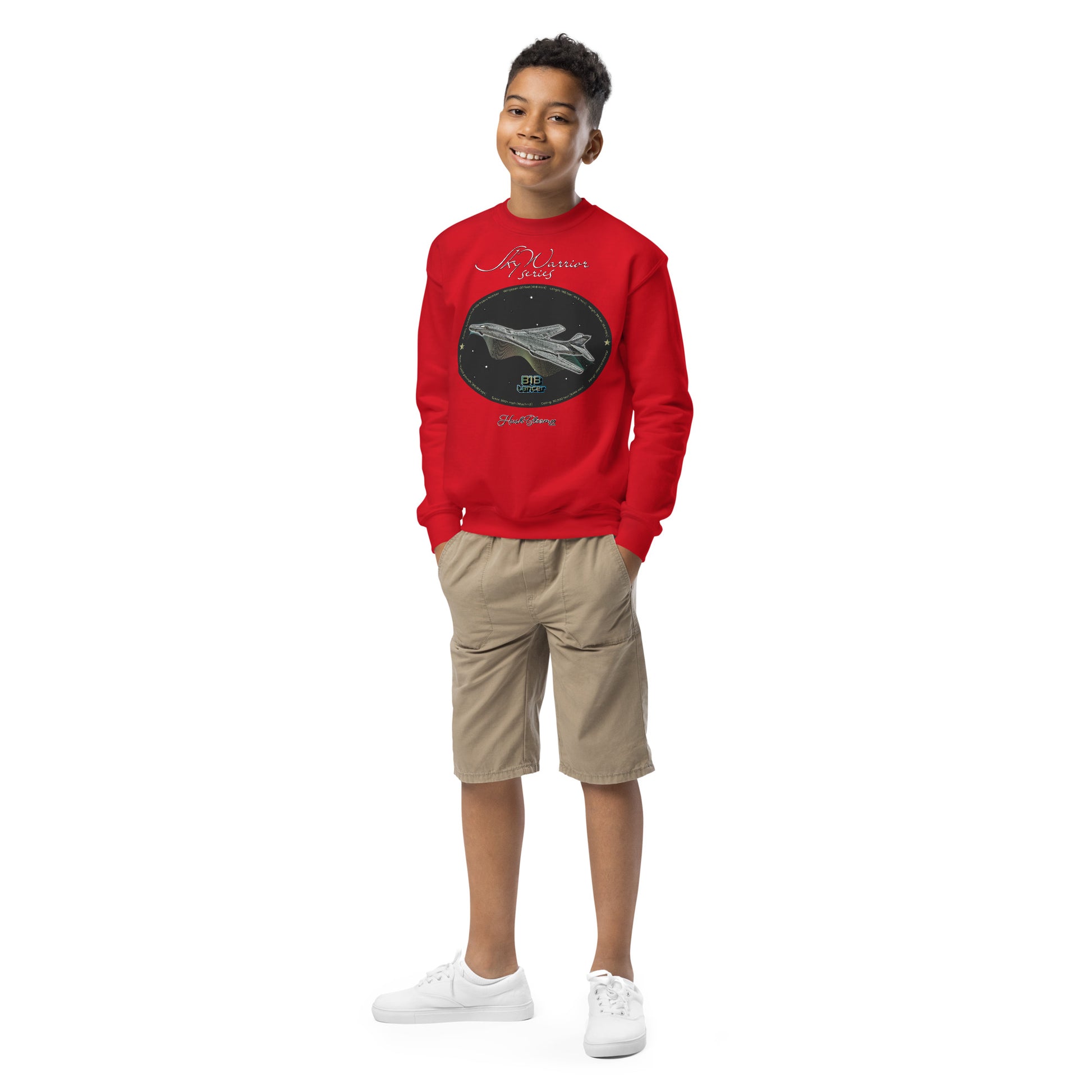 Red - B1B Lancer Youth crewneck sweatshirt