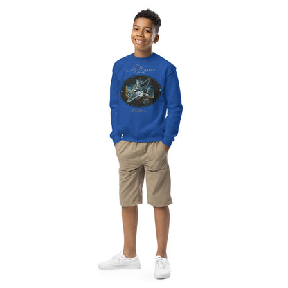 Royal - F22 Raptor Youth crewneck sweatshirt
