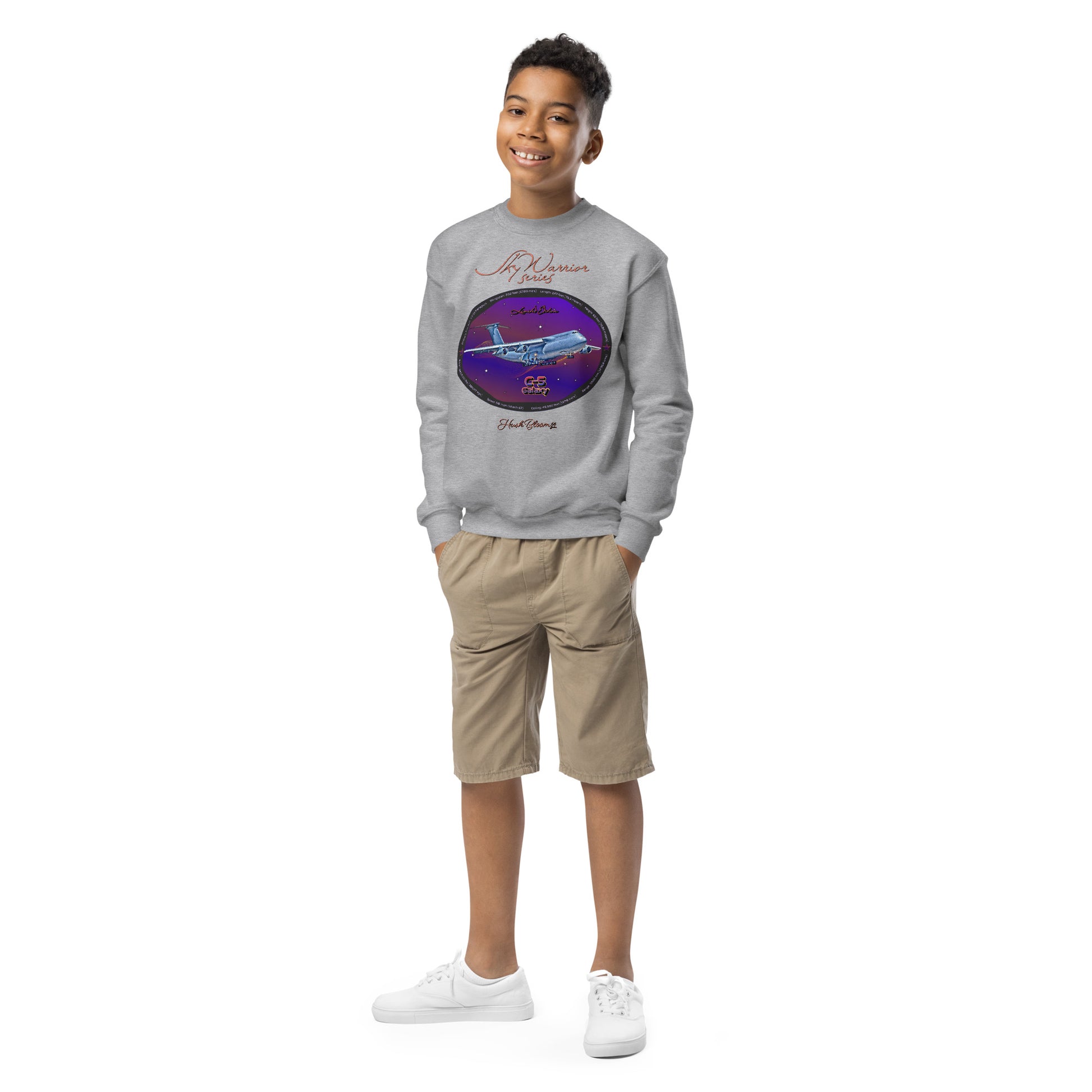 Sport Grey - C5 Galaxy (Limited Edition) Youth crewneck sweatshirt