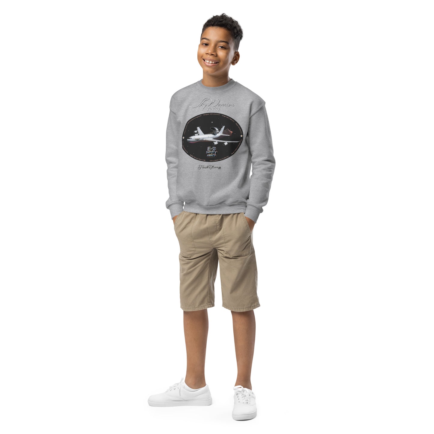 Sport Grey - E3 Sentry AWACS Youth crewneck sweatshirt