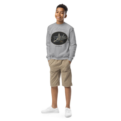 Sport Grey - F35A Lightning Youth crewneck sweatshirt