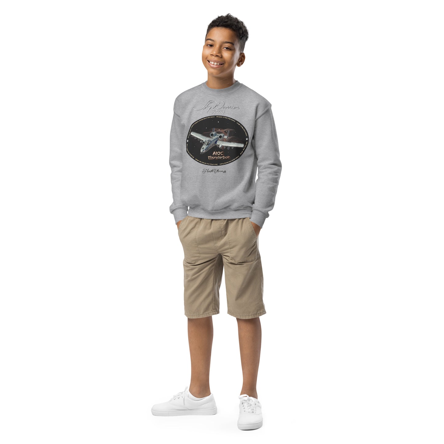 Sport Grey - A10C Thunderbolt Youth crewneck sweatshirt