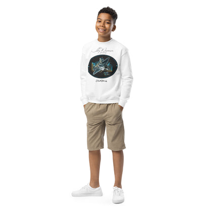 White - F22 Raptor Youth crewneck sweatshirt
