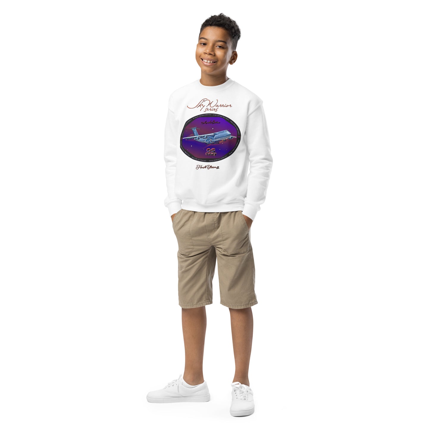 White - C5 Galaxy (Limited Edition) Youth crewneck sweatshirt
