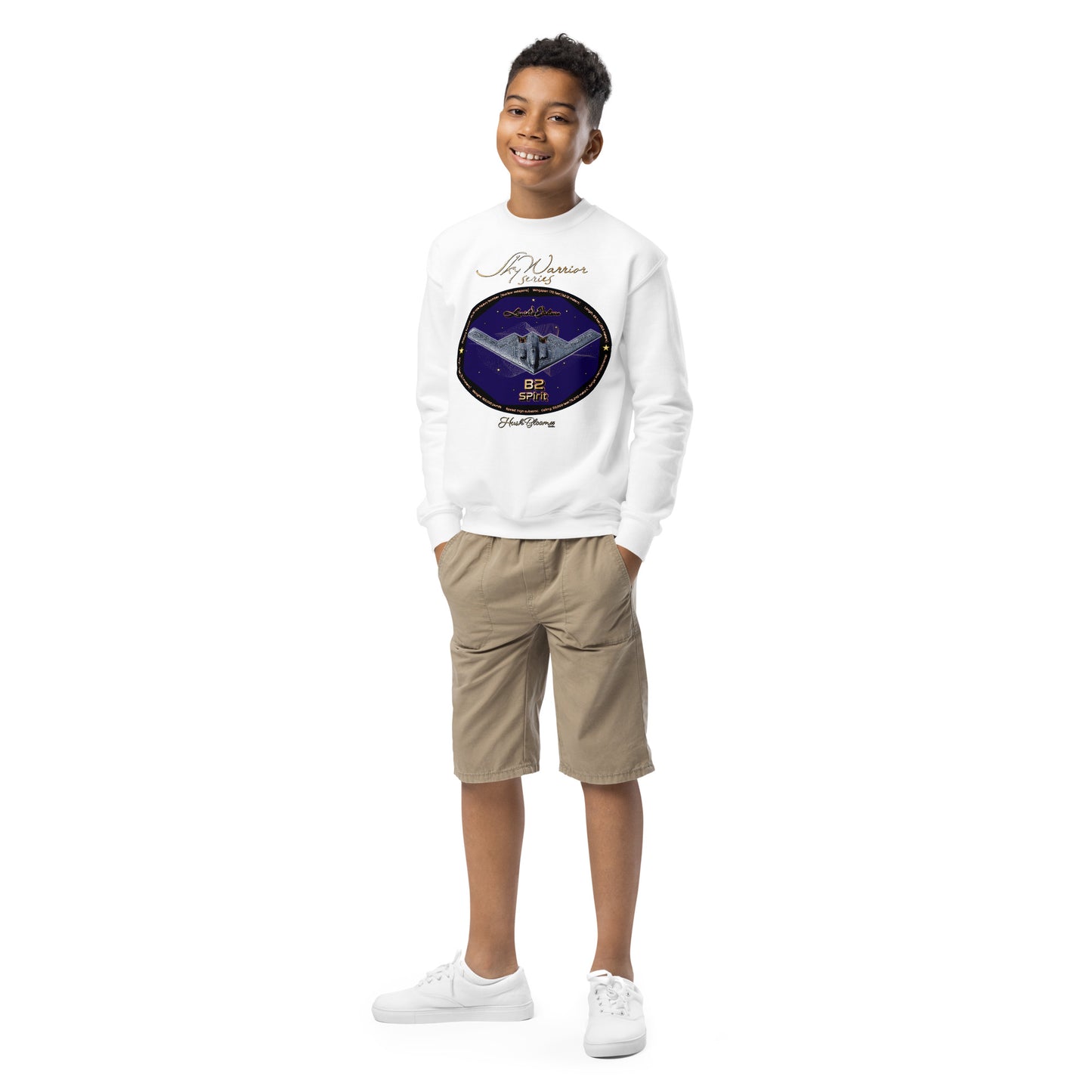 White - B2 Spirit (Limited Edition) Youth crewneck sweatshirt