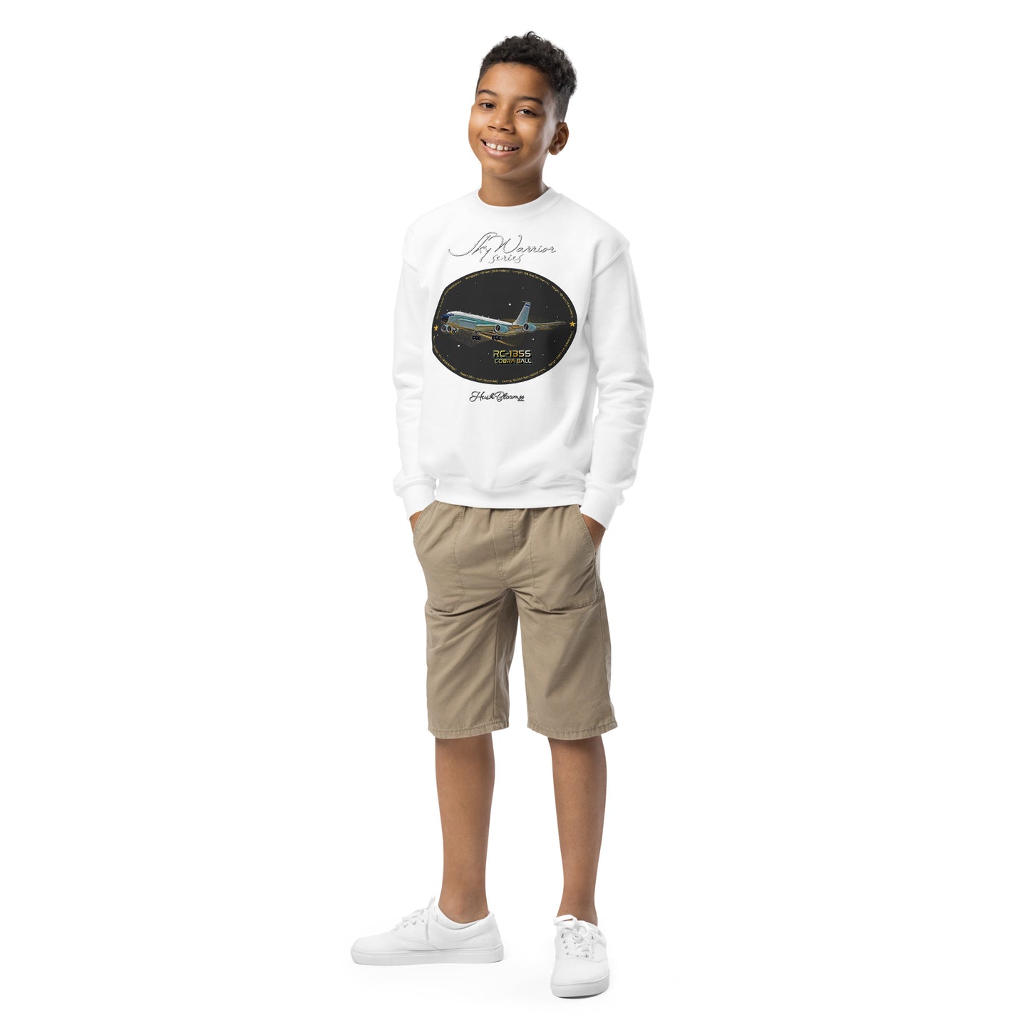 White - RC135S Cobraball Youth crewneck sweatshirt