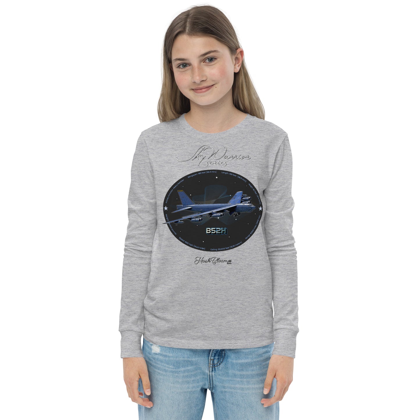 Athletic Heather - B52H Stratofortress Youth long sleeve tee