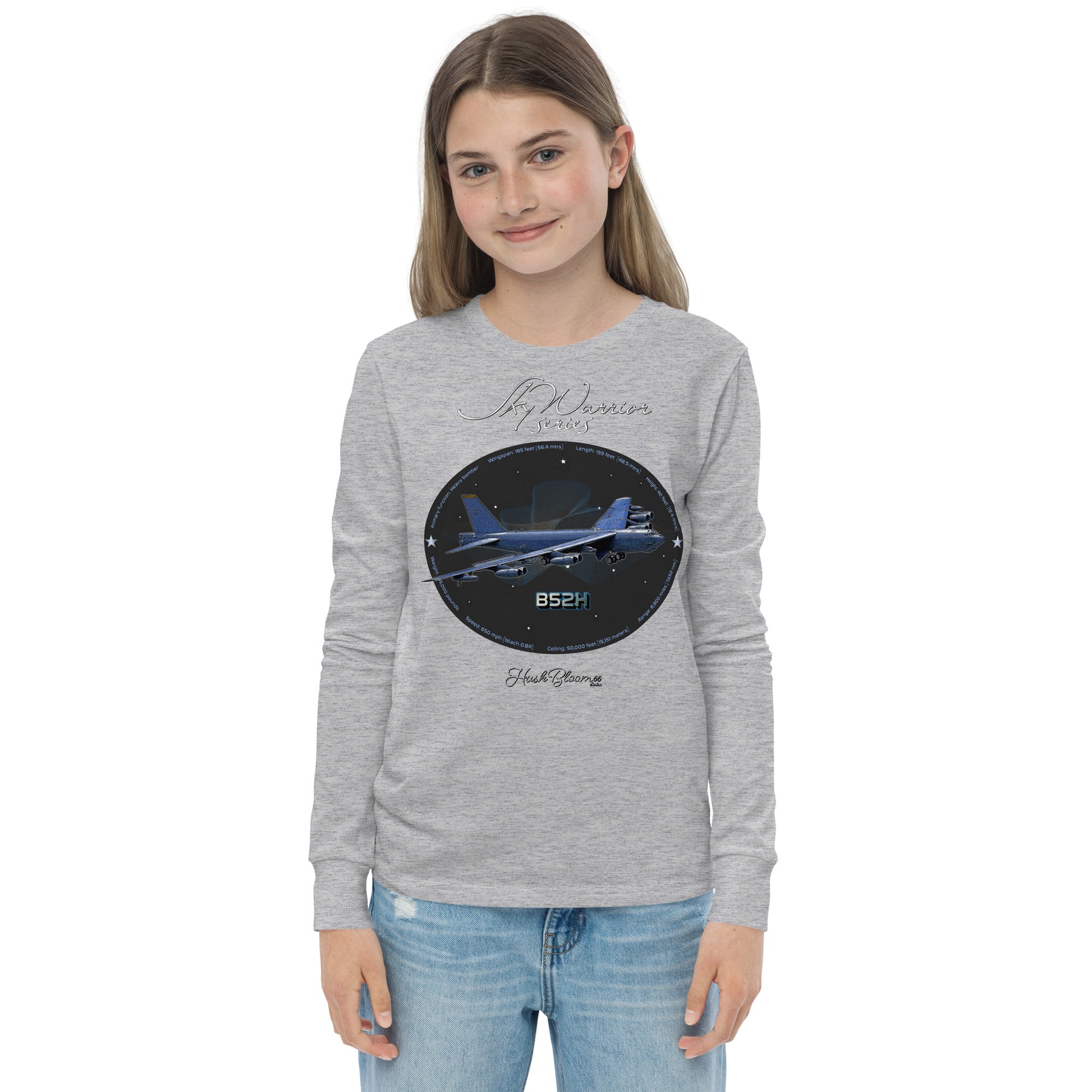 Athletic Heather - B52H Stratofortress Youth long sleeve tee
