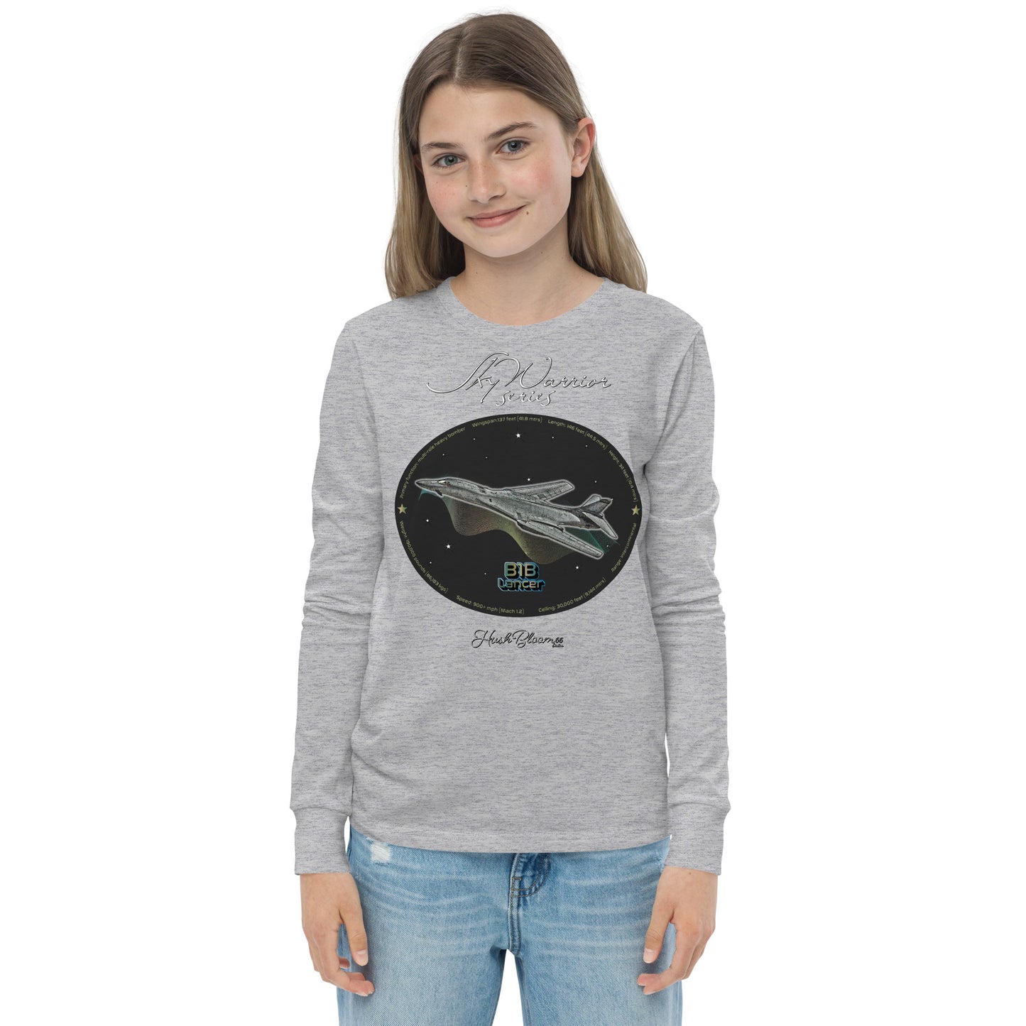 Athletic Heather - B1B Lancer Youth long sleeve tee