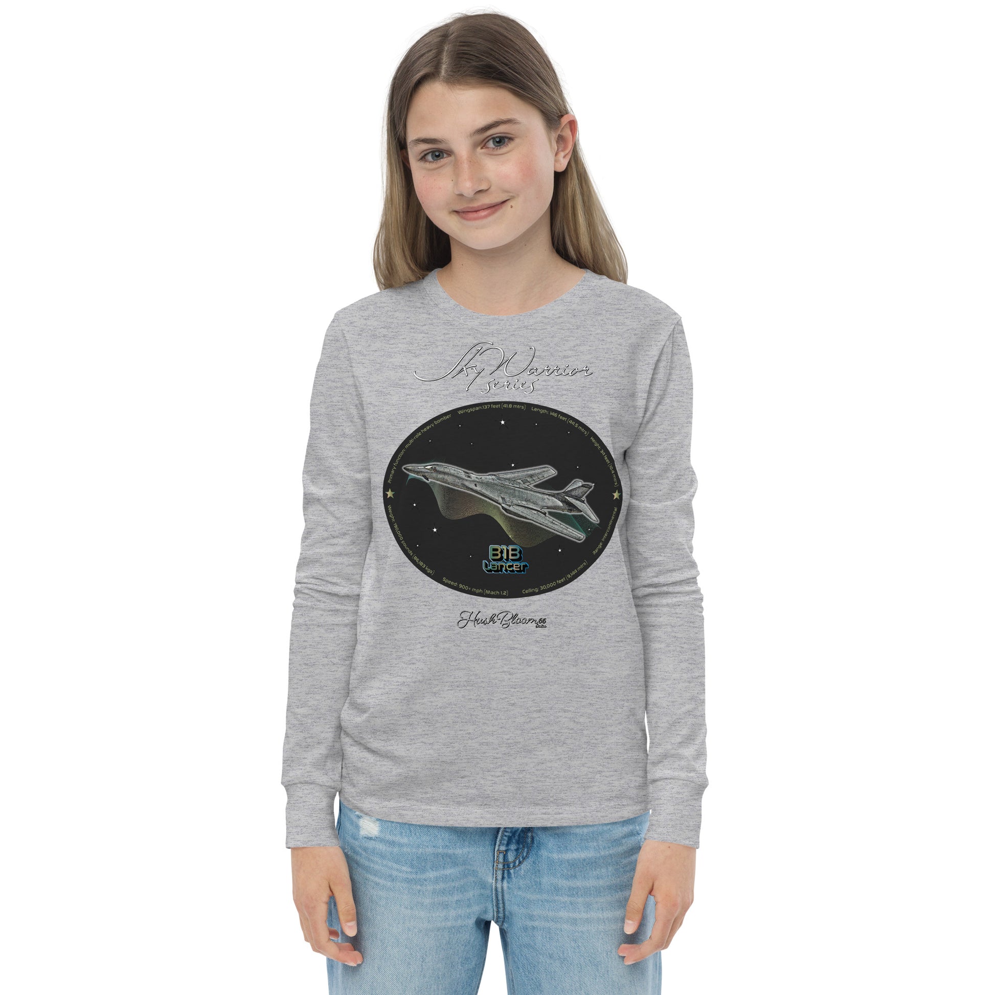 Athletic Heather - B1B Lancer Youth long sleeve tee