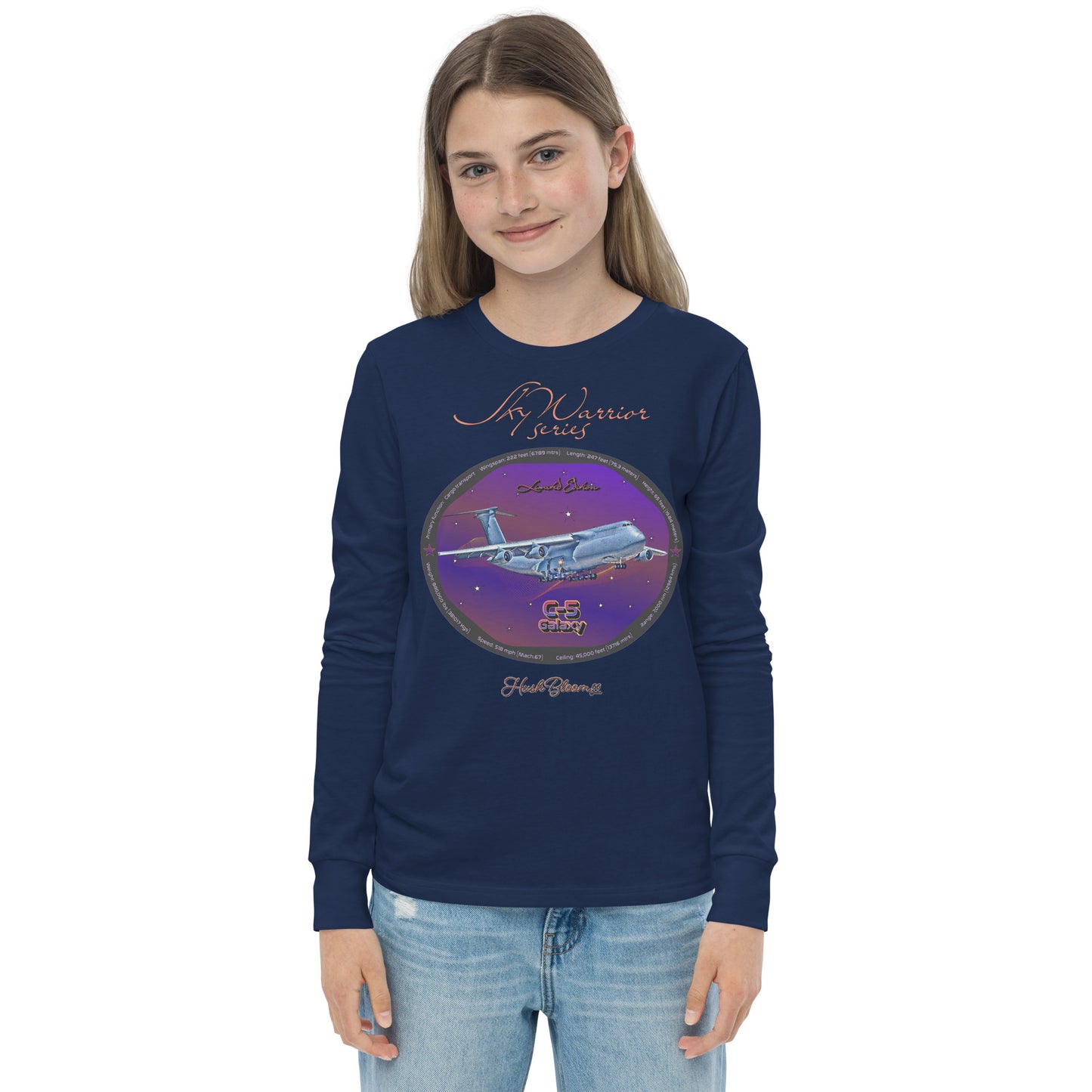 Navy - C5 Galaxy (Limited Edition) Youth long sleeve tee
